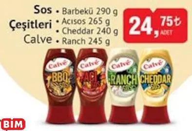 CALVE SOS ÇEŞİTLERİ CALVE SOS ÇEŞİTLERİ
